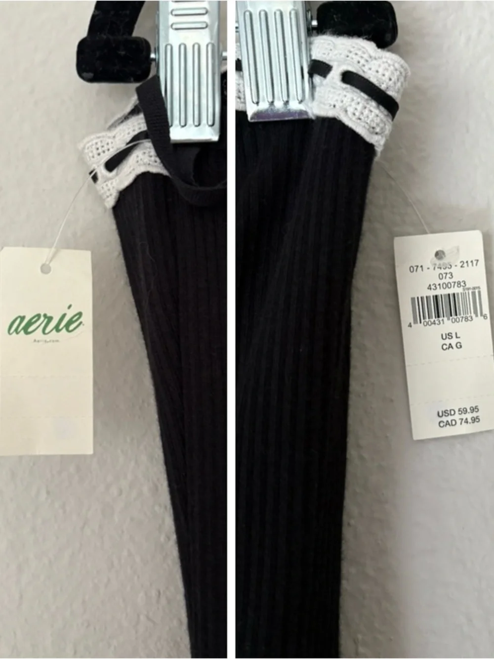 NWT aerie Strapless At The Barre Mini Dress in Black - Picture 7 of 8